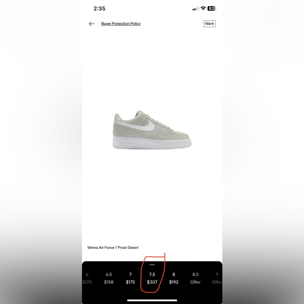 NIKE womens Frost Green AF1s